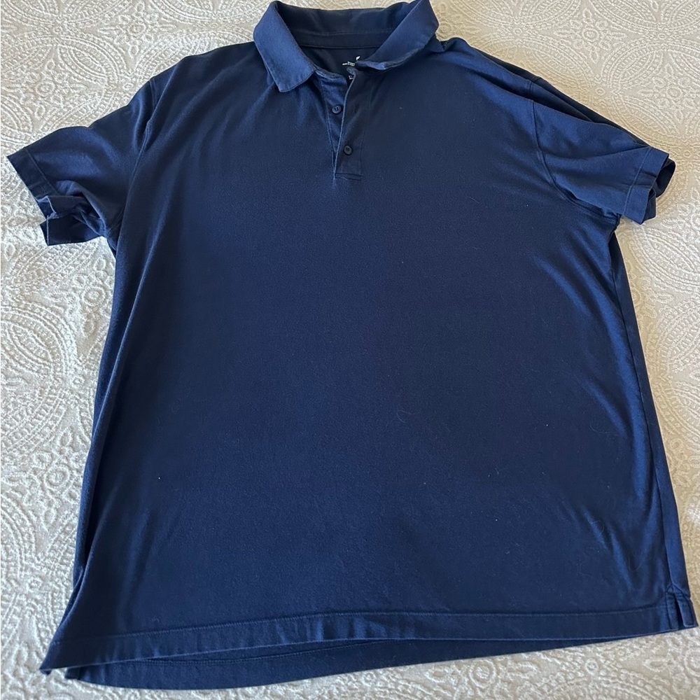 Men’s Fabletics Polo Short Sleeve Shirt Navy Blue Xl L
